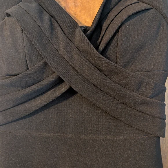 Emerald Sundae Black Crisscross Bandage Mini Dress - Picture 2 of 7